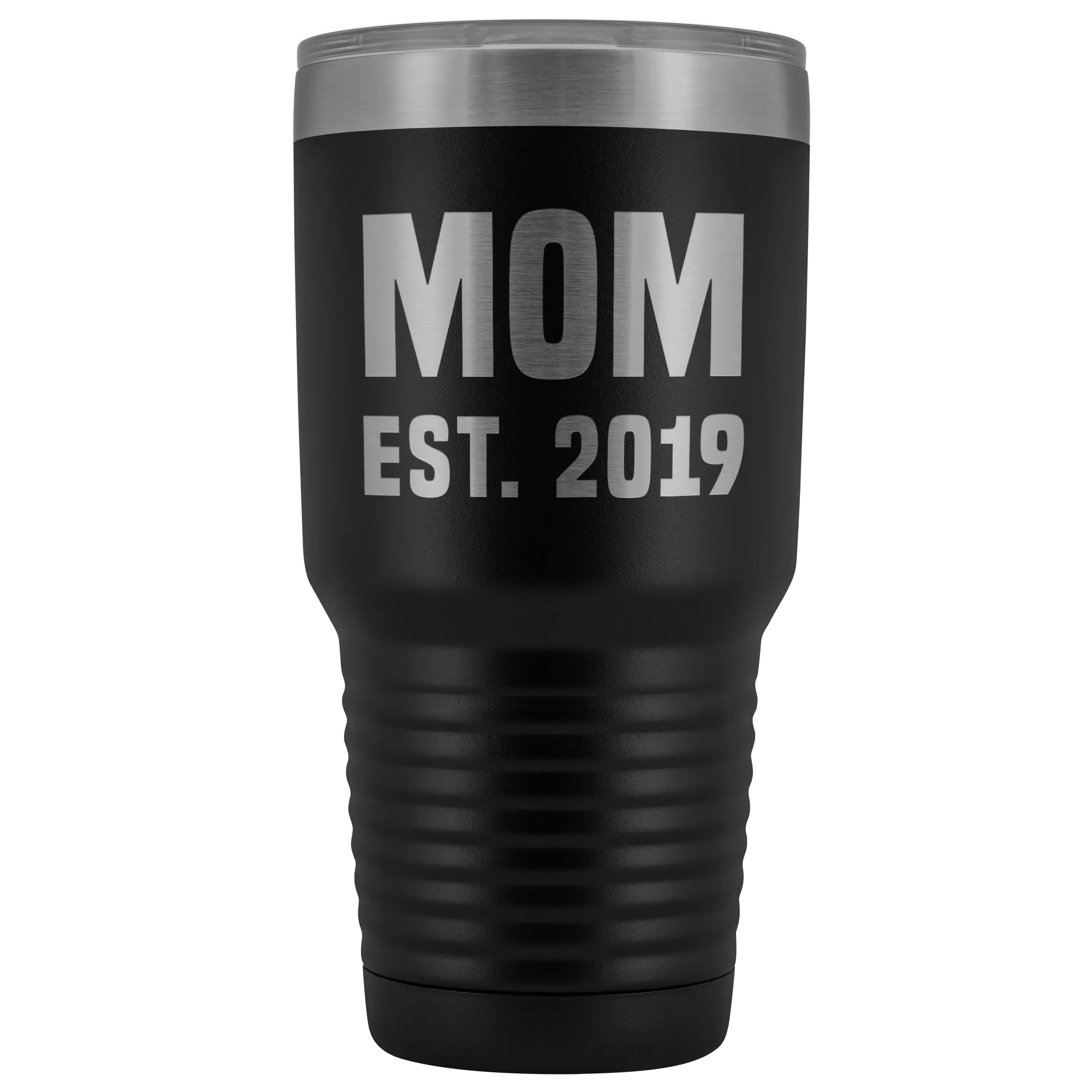 Mom Est 2019 Tumbler Funny Mother's Day Gifts New Mom Mug Double Wall Insulated Hot Cold Travel Cup 30oz BPA Free