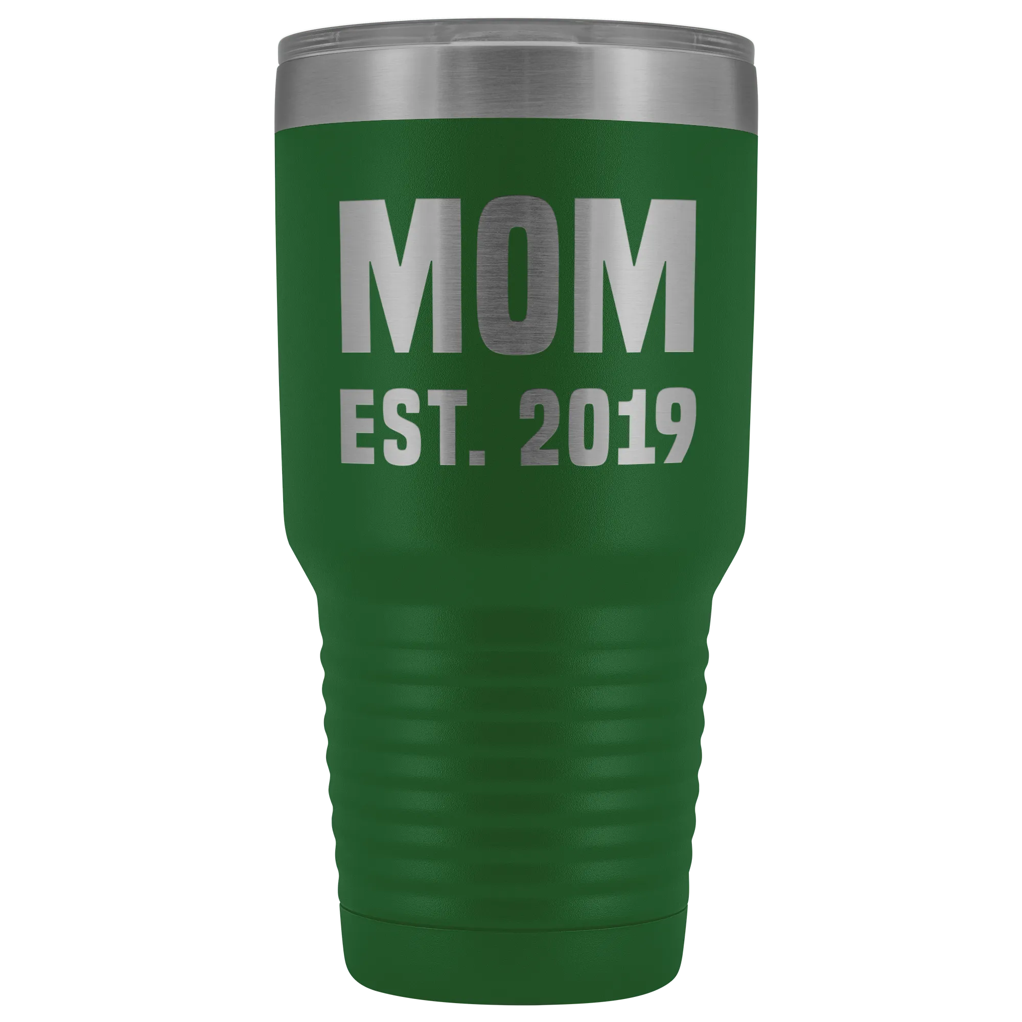 Mom Est 2019 Tumbler Funny Mother's Day Gifts New Mom Mug Double Wall Insulated Hot Cold Travel Cup 30oz BPA Free