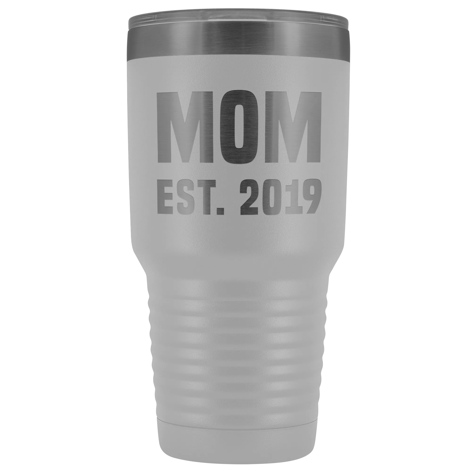 Mom Est 2019 Tumbler Funny Mother's Day Gifts New Mom Mug Double Wall Insulated Hot Cold Travel Cup 30oz BPA Free