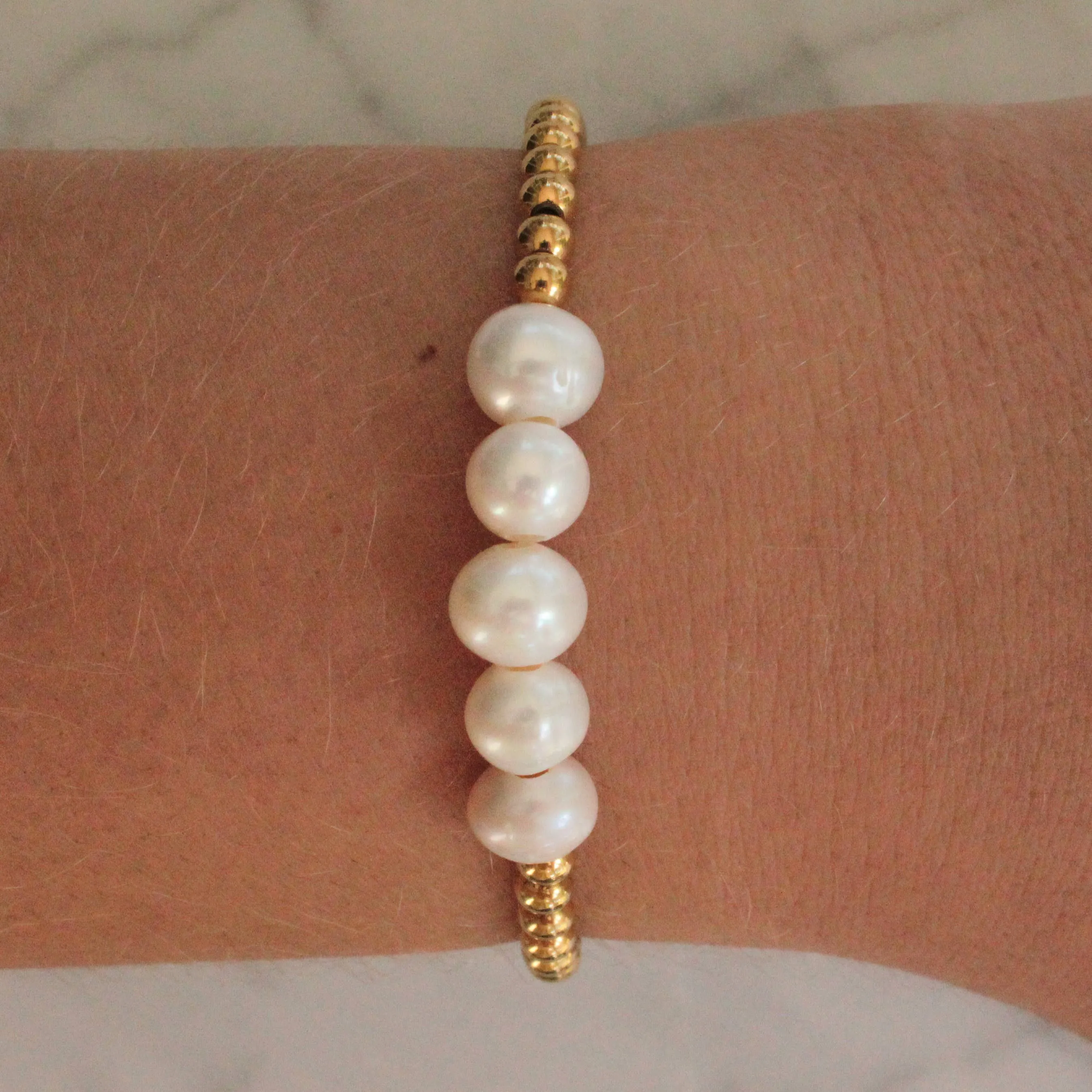 Multi Pearl Gold Bracelet