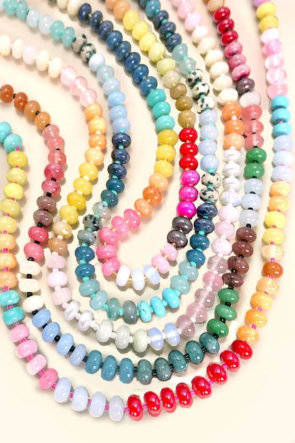 Natural Agate Semi Precious Stone Necklace - Great Gift for Him, Her & They!