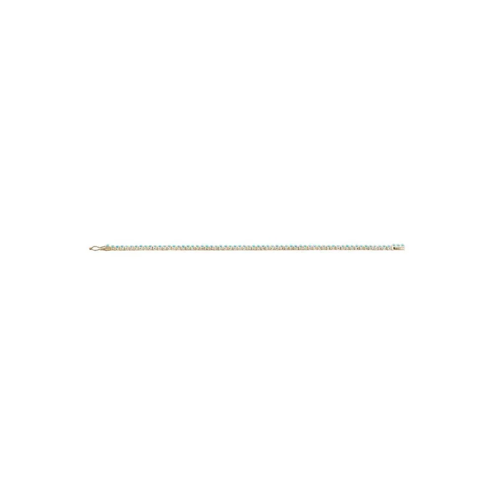 Natural Round Turquoise Line Bracelet (14K)