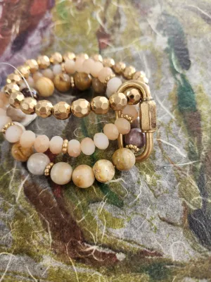 Natural stone bead bracelet set *