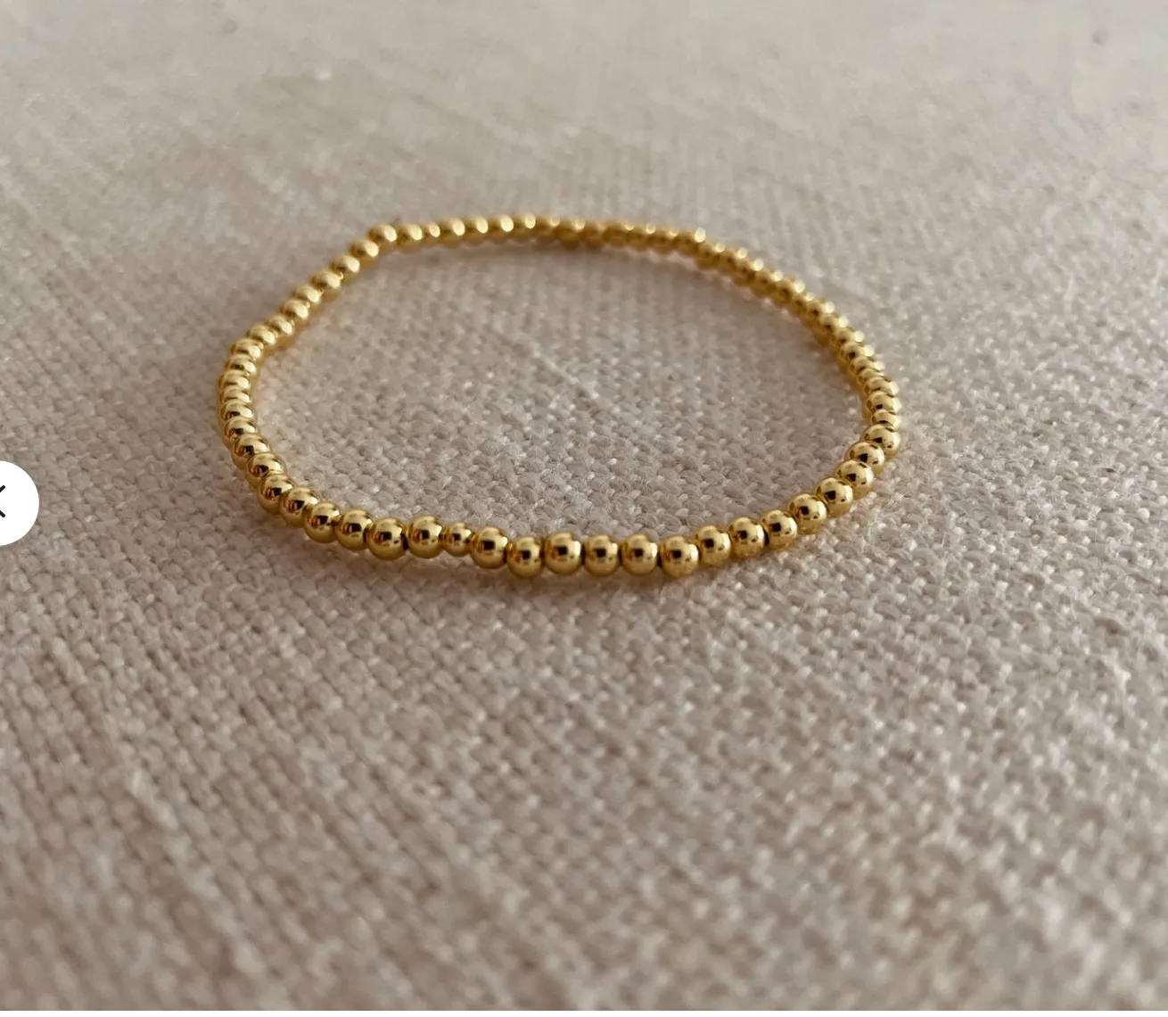 NEW 3mm Gold Bead Bracelet