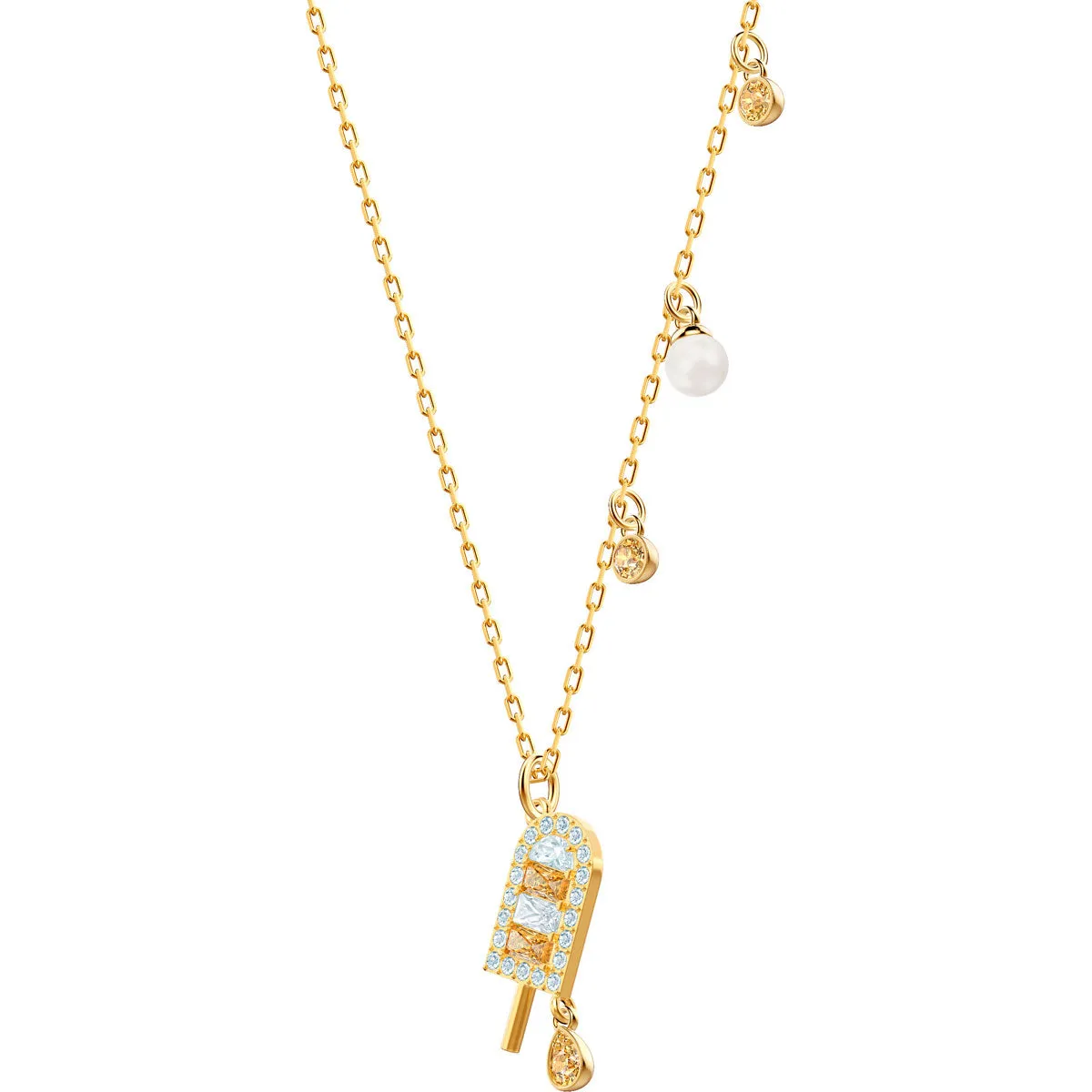 No Regrets Ice Cream Multi-Colored Gold Plating Pendant Necklace