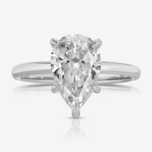 Olivia FLUSH (3.45ct) Pear Moissanite ( ) Hidden Halo
