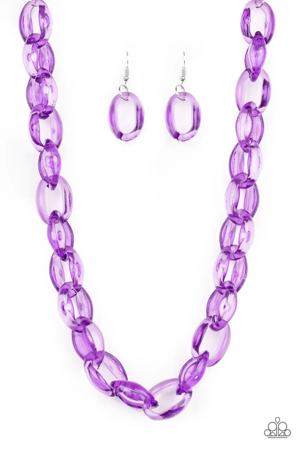 Paparazzi Ice Queen - Purple Acrylic Link Necklace