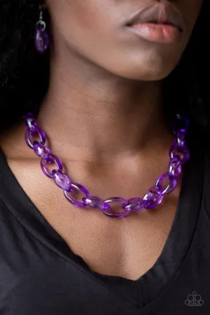 Paparazzi Ice Queen - Purple Acrylic Link Necklace