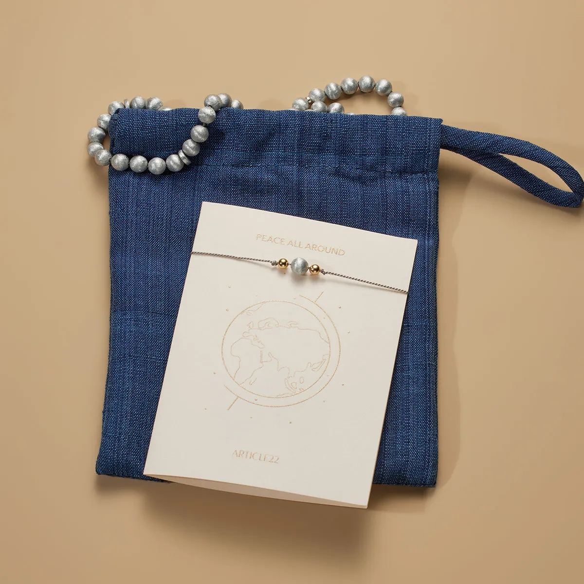 PEACE ALL AROUND MALA SILK BRACELET - CORE COLLABORATION