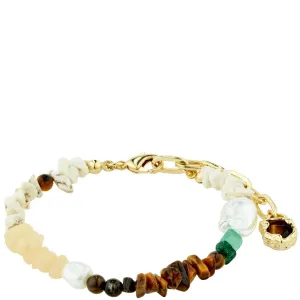 Pilgrim Cloud Gold Semi Precious Bead Bracelet