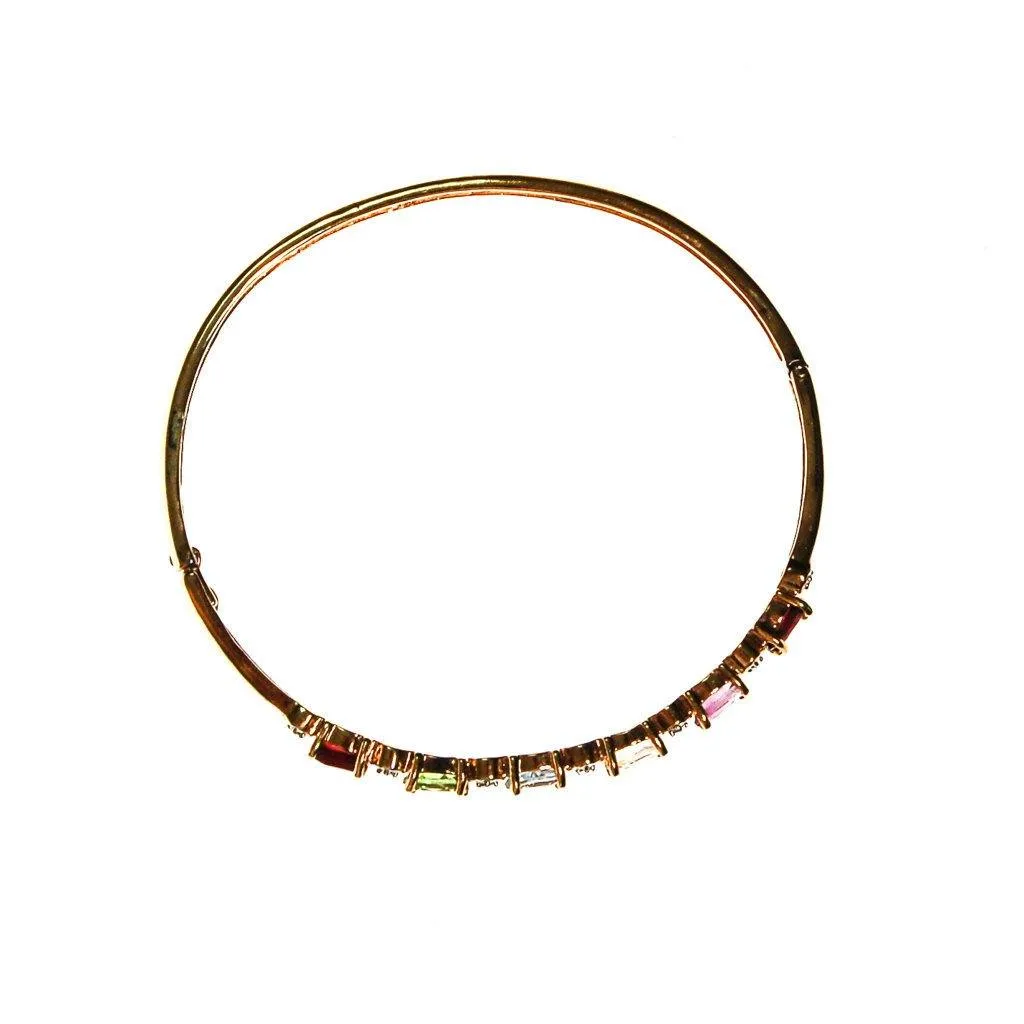 Rainbow Gemstone Bangle Bracelet