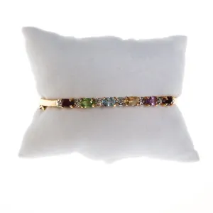 Rainbow Gemstone Bangle Bracelet