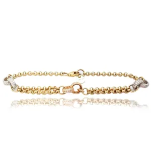 Rolo Tri-Color Gold Bracelet (14K)