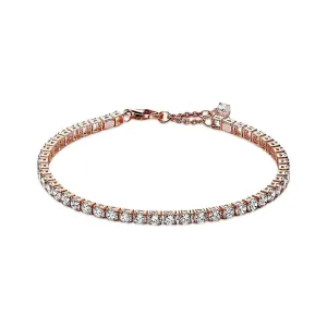Rose Gold Round Cut Tennis Bracelet Silver