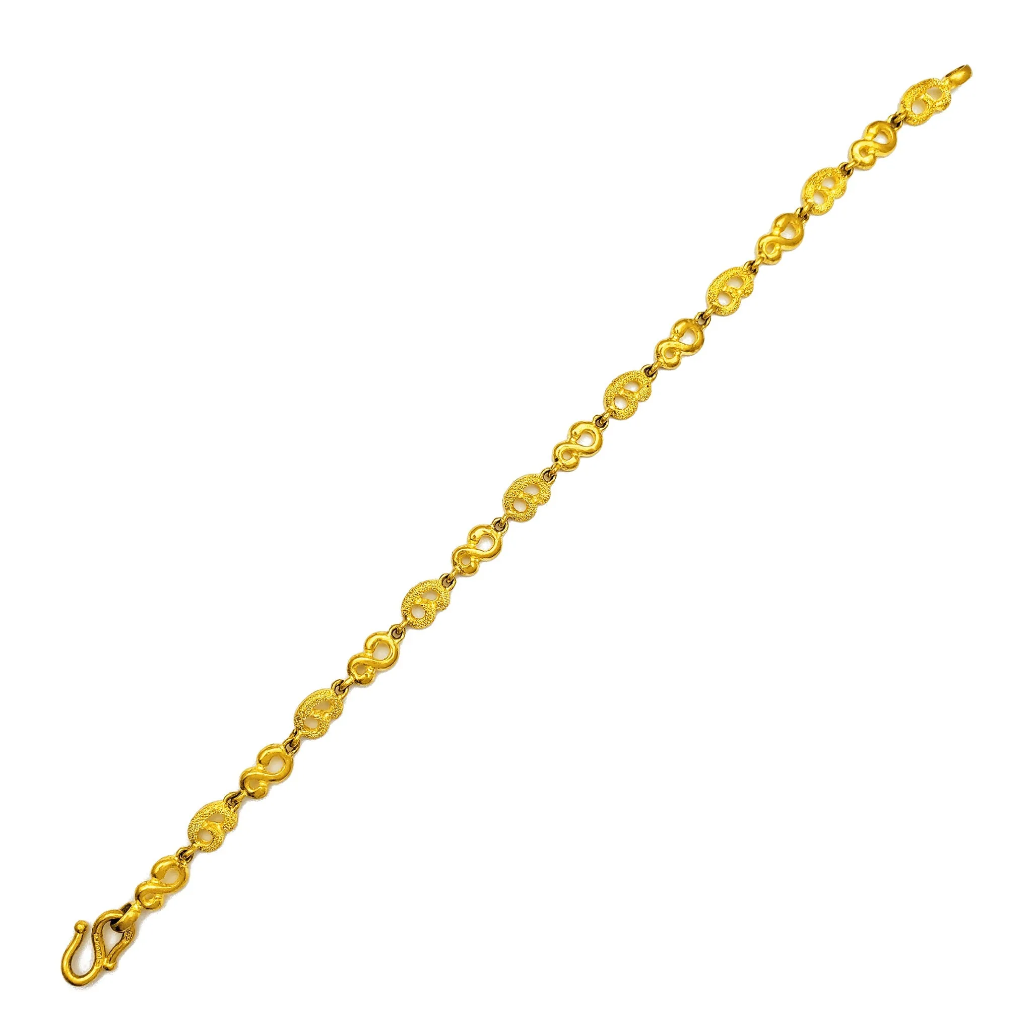 Sandblasted & Matte Inifinity Fancy Bracelet (24K)