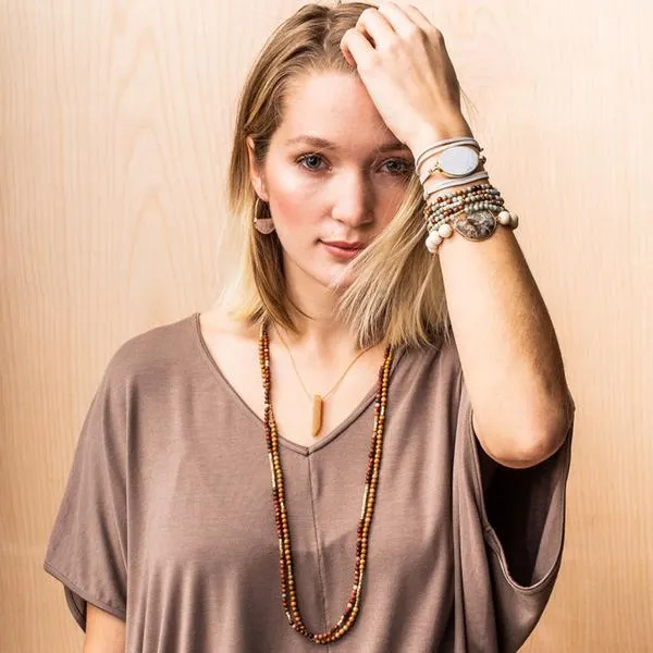 Scout Curated Wears Stone Wrap Bracelet/Necklace - Aqua Terra