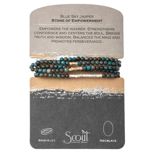 Scout Curated Wears Stone Wrap Bracelet/Necklace - Blue Sky Jasper