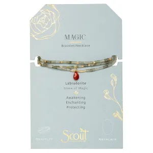 Scout Curated Wears Teardrop Stone Wrap Bracelet - Labradorite/Fuchsia