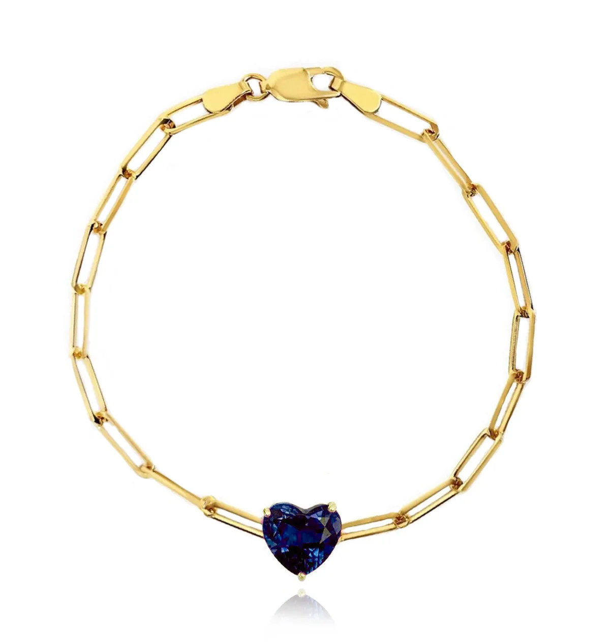 Semi Precious Gemstone Paperclip Bracelet