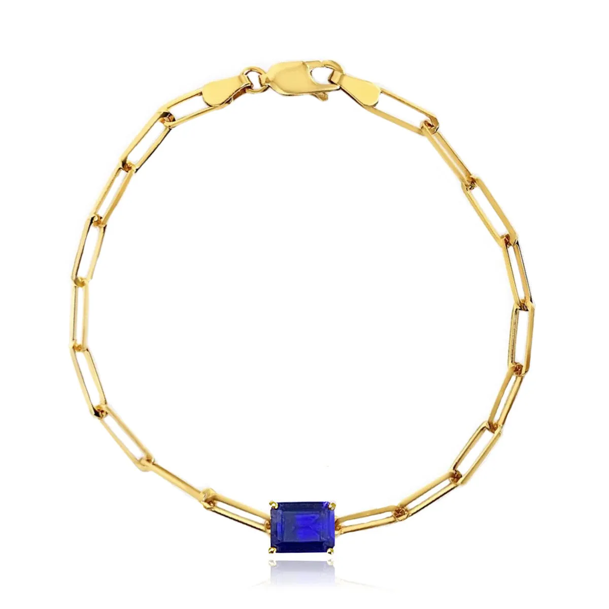 Semi Precious Gemstone Paperclip Bracelet
