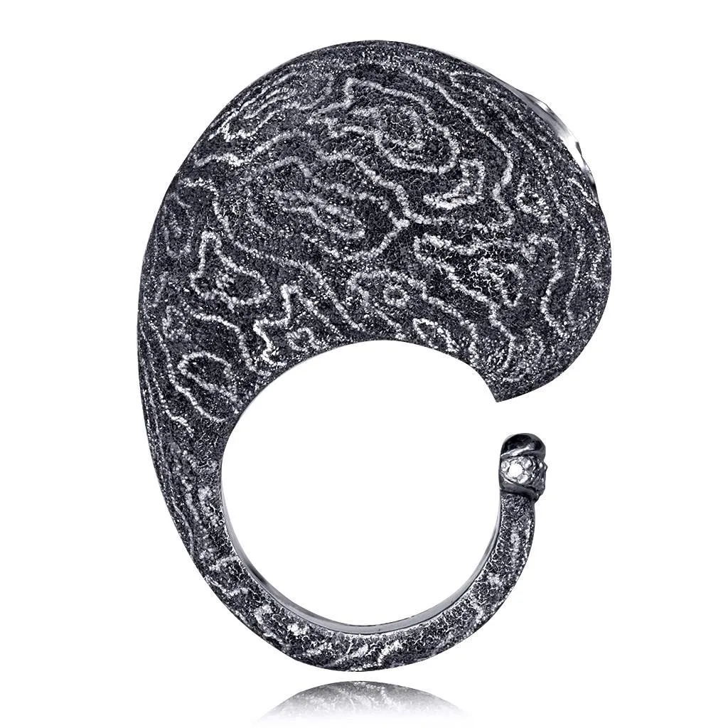 Silver & Gold Codi The Snail Cora Ring with Diamonds