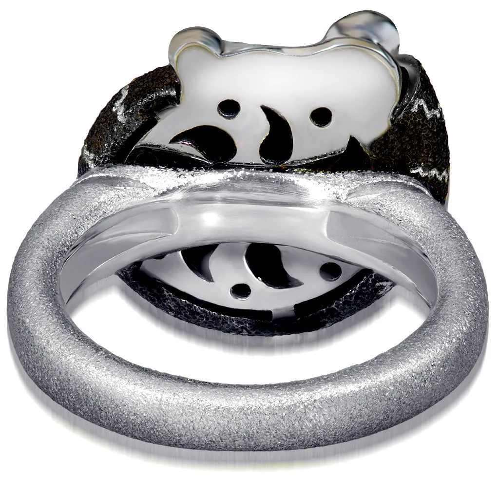 Silver Little Snail Ring with Diamonds