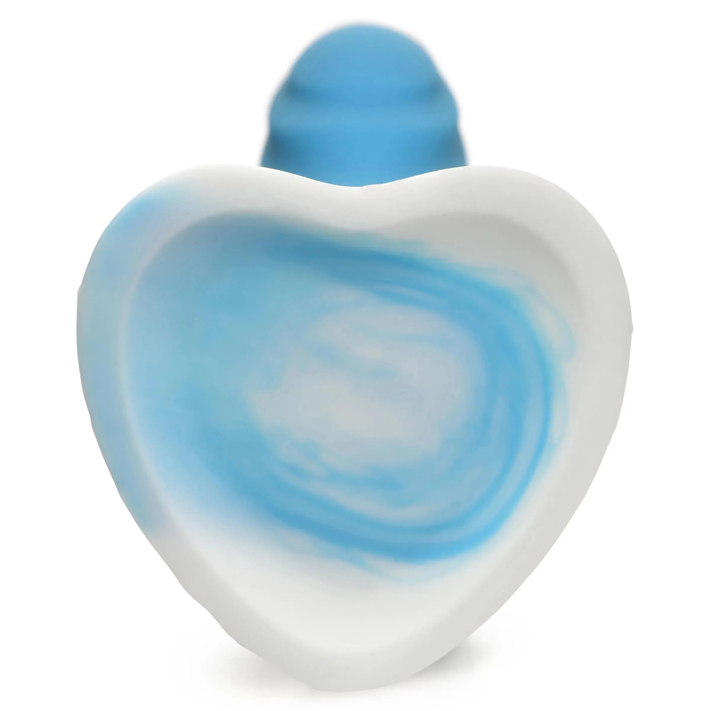 Simply Sweet Rippled Silicone Dildo - Blue/White