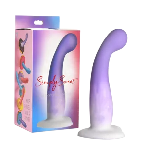 Simply Sweet Slim G-Spot Silicone Dildo - Purple/White