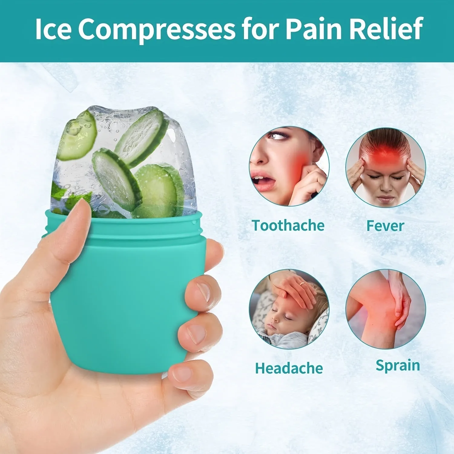 Sky-Blue Facial Ice Roller Mould