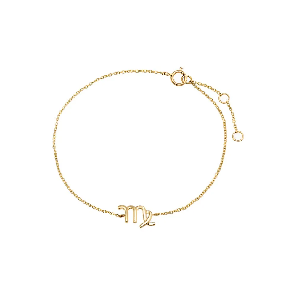 Solid Zodiac Bracelet 14K