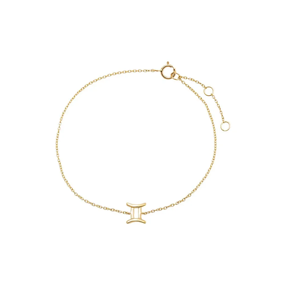 Solid Zodiac Bracelet 14K