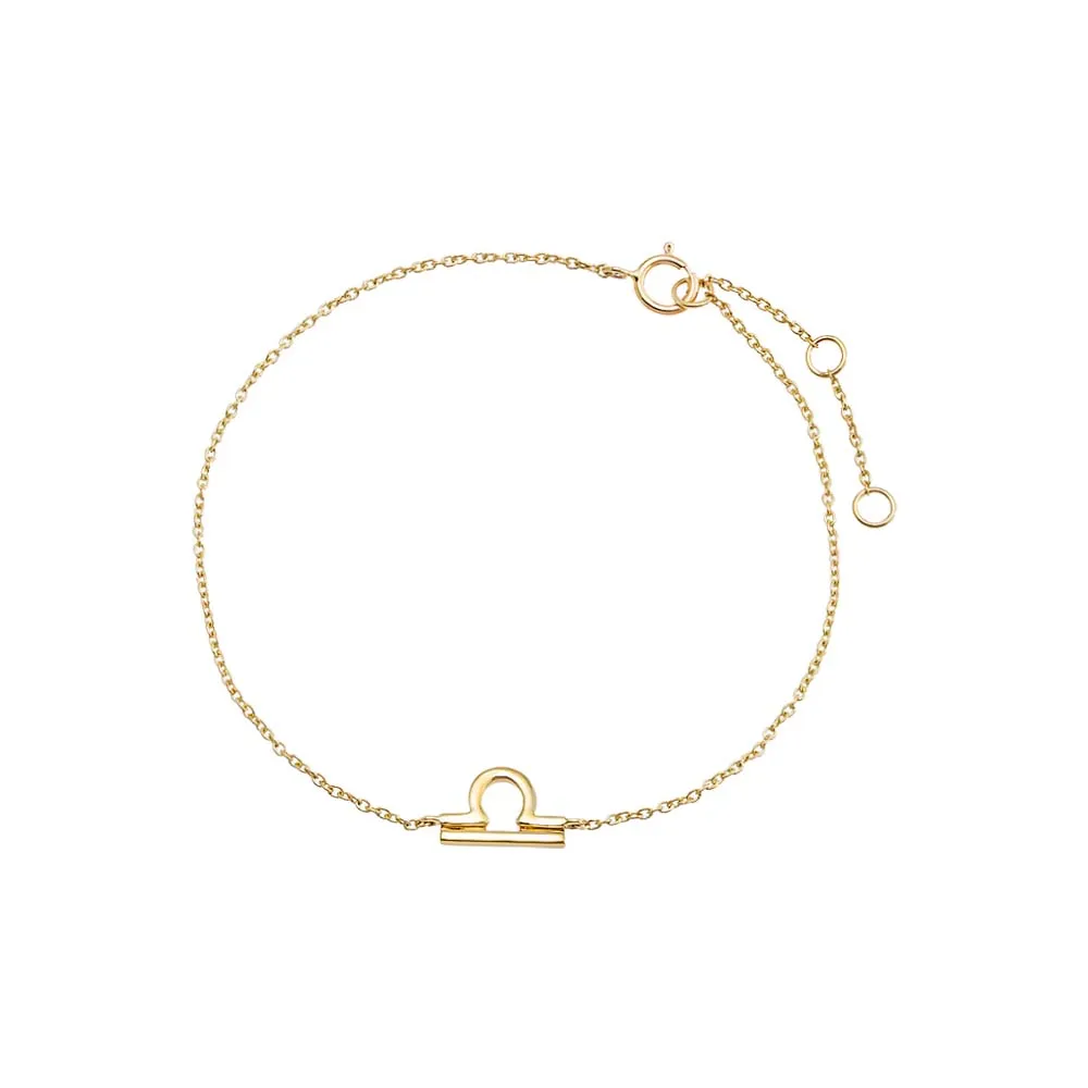 Solid Zodiac Bracelet 14K
