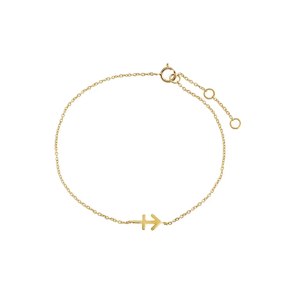 Solid Zodiac Bracelet 14K