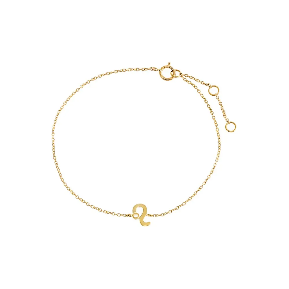 Solid Zodiac Bracelet 14K