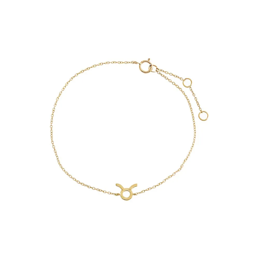 Solid Zodiac Bracelet 14K