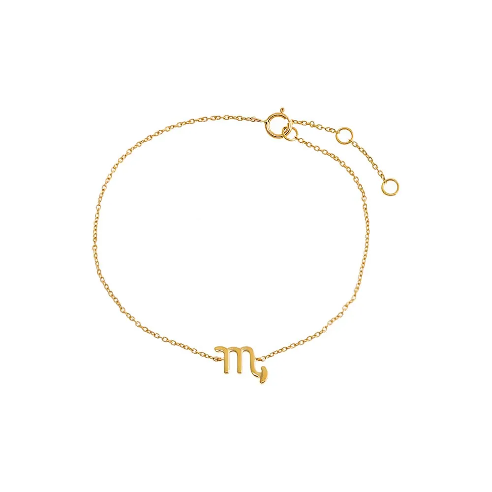 Solid Zodiac Bracelet 14K