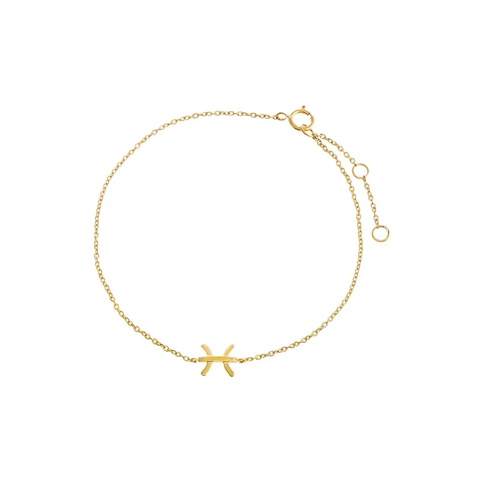 Solid Zodiac Bracelet 14K