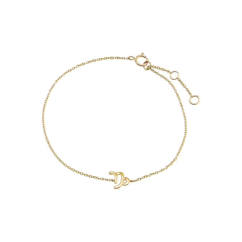 Solid Zodiac Bracelet 14K