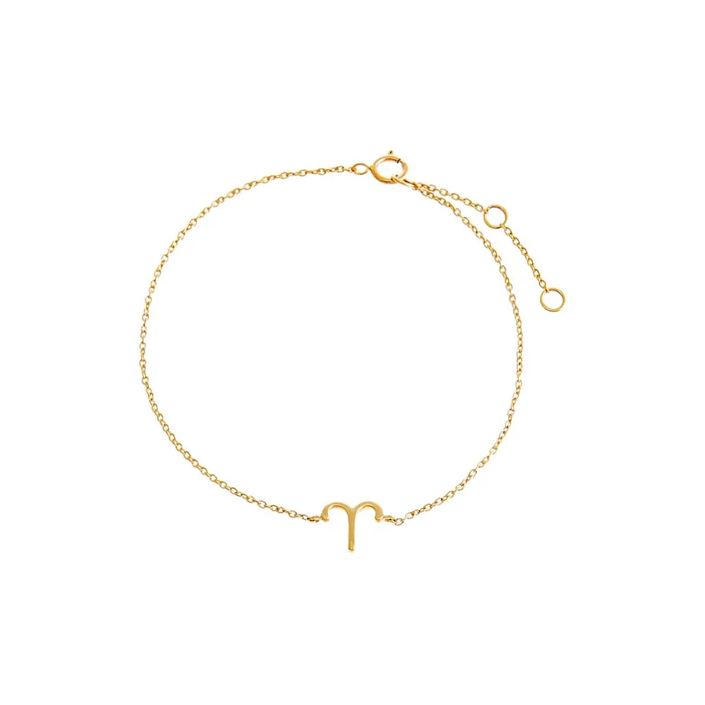 Solid Zodiac Bracelet 14K