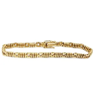 Striped Bar Yellow Gold Bracelet (14K)