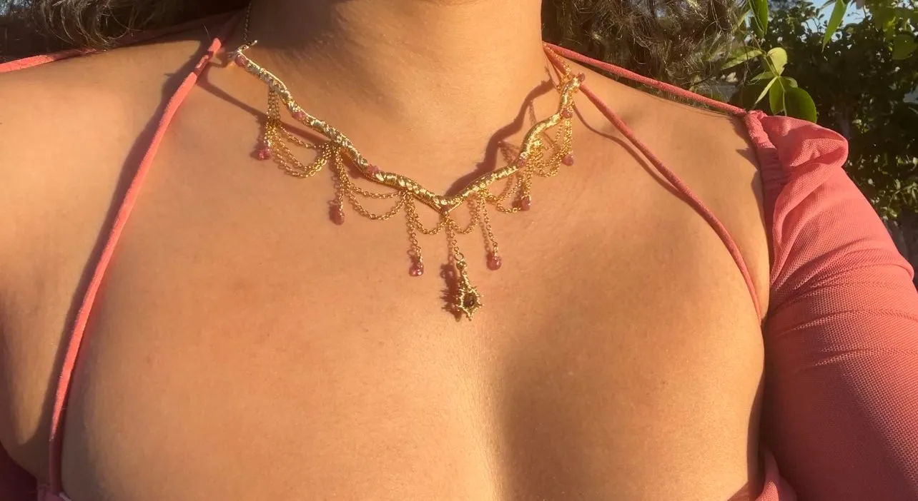 The Eternal Astraea in Pink Tourmaline 14K Yellow Gold ✵