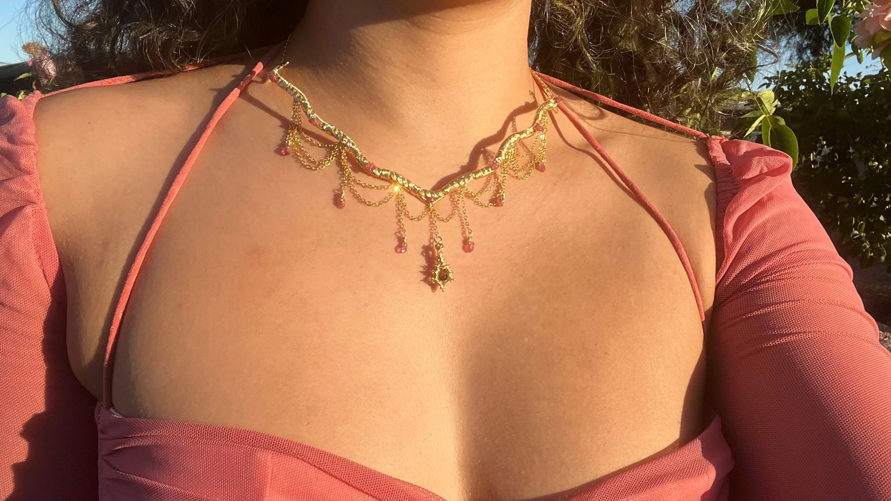The Eternal Astraea in Pink Tourmaline 14K Yellow Gold ✵