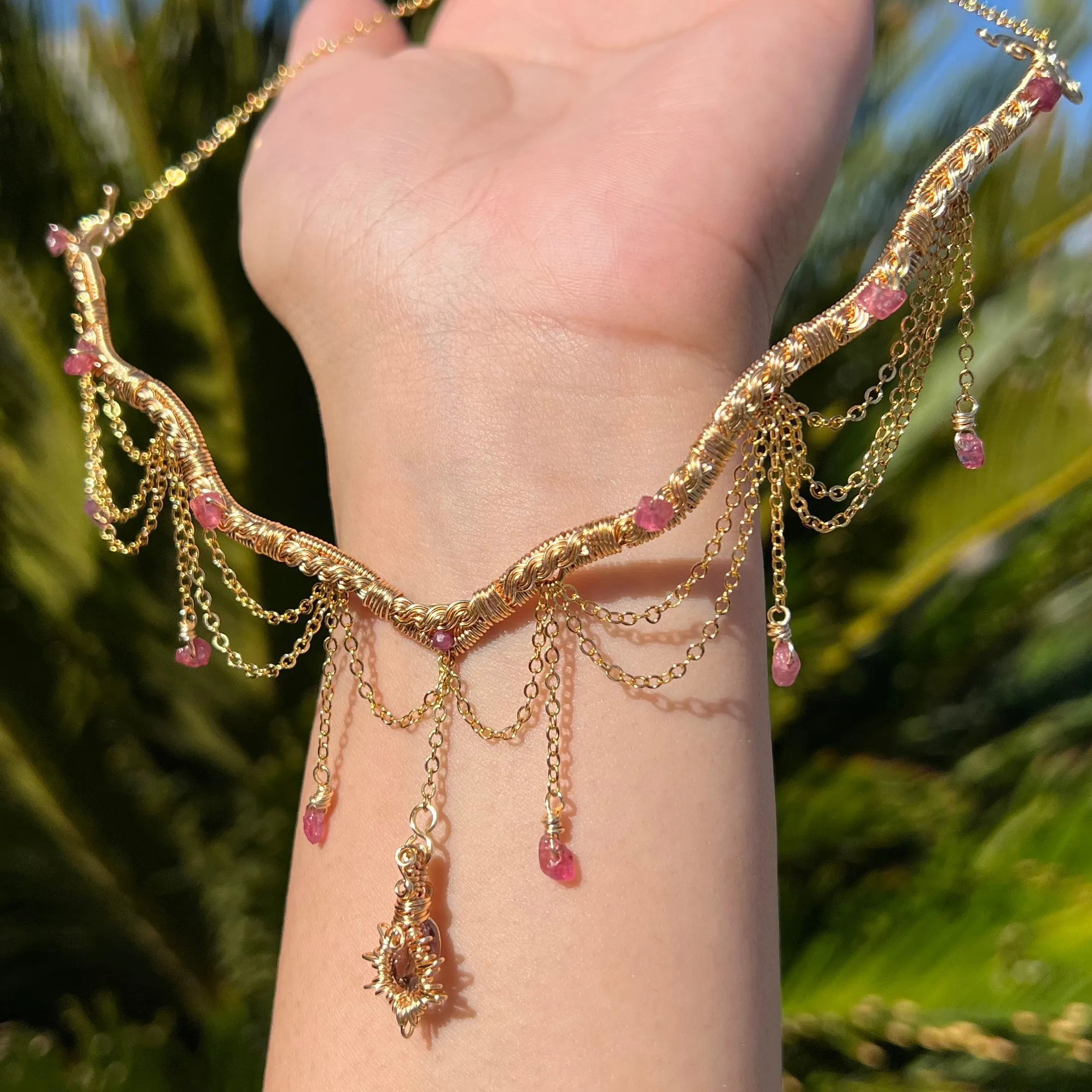 The Eternal Astraea in Pink Tourmaline 14K Yellow Gold ✵