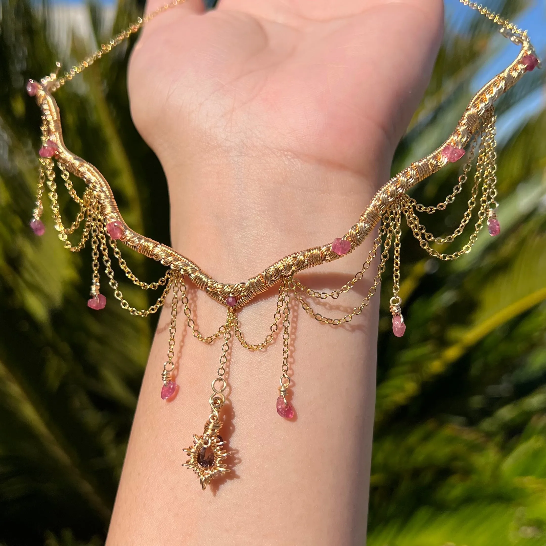 The Eternal Astraea in Pink Tourmaline 14K Yellow Gold ✵