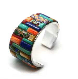 Trade Bead & Gemstone Cuff Bracelet