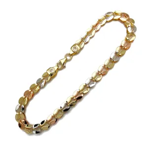 Tricolor Diamond Cuts Fancy Bracelet (14K)