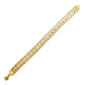 Tricolor Diamond Cuts S-Link Fancy Bracelet (14K)
