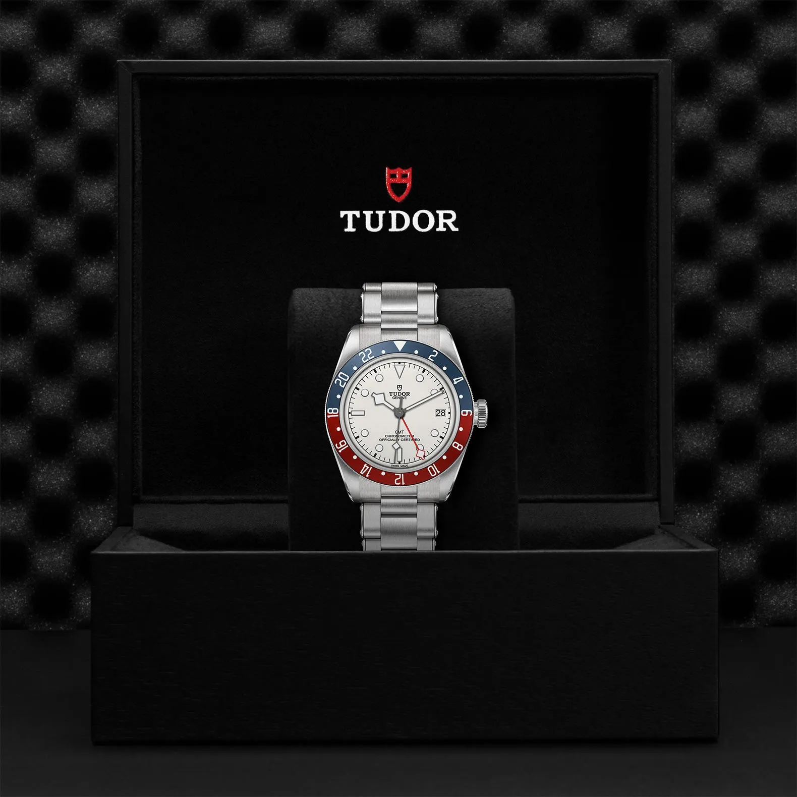 TUDOR Black Bay GMT 41mm Case, White Opaline Dial, Steel Bracelet (M79830RB-0010)
