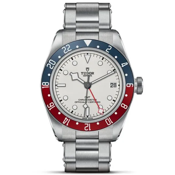 TUDOR Black Bay GMT 41mm Case, White Opaline Dial, Steel Bracelet (M79830RB-0010)