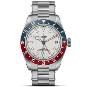 TUDOR Black Bay GMT 41mm Case, White Opaline Dial, Steel Bracelet (M79830RB-0010)